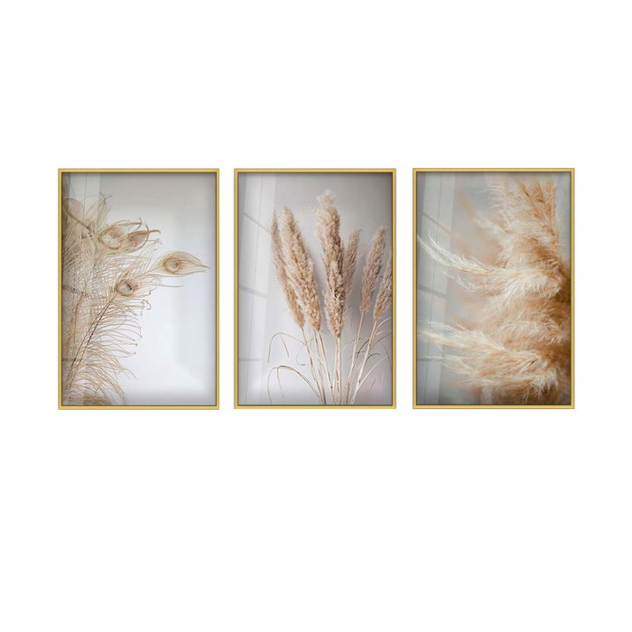 Wallity Cuadro Decorativo de Vidrio Templado Multicolor 30 x 40 cm (3 piezas)